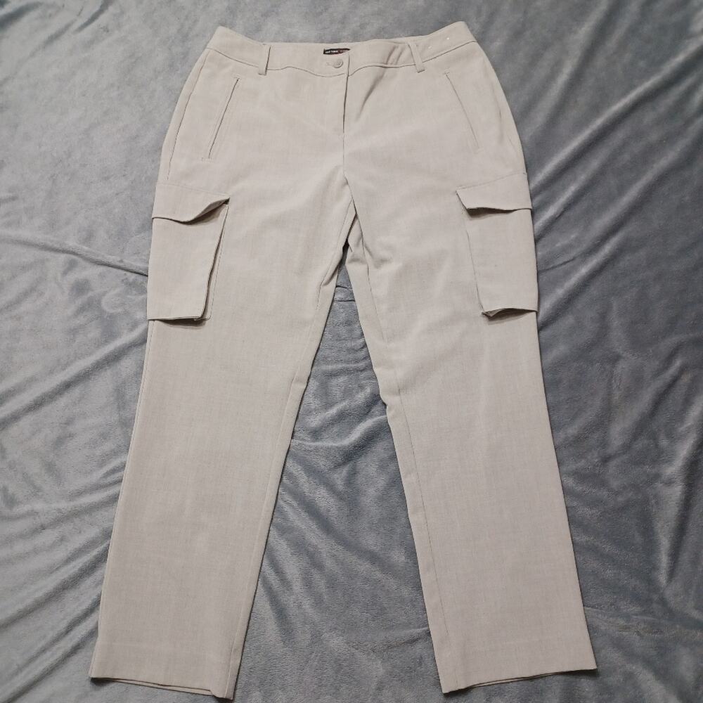 New York & Co Womens Slim Tapered Cargo Pants Size 6 Gray Mid Rise Stretch